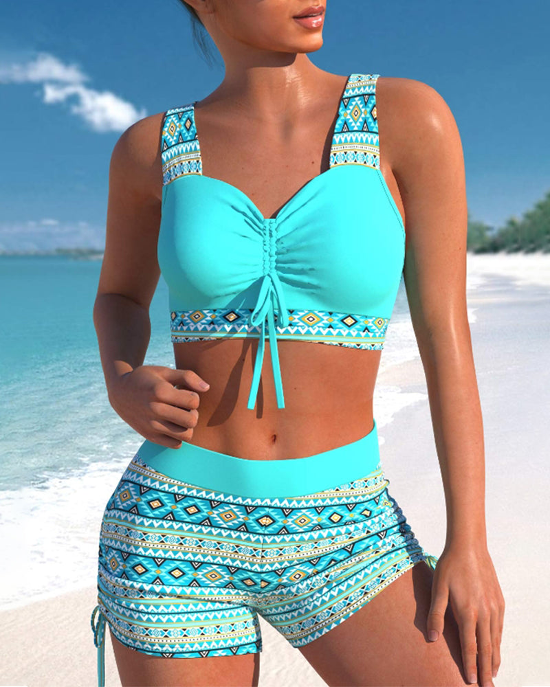 Aliams | Bikini-Set mit Bedruckten Shorts