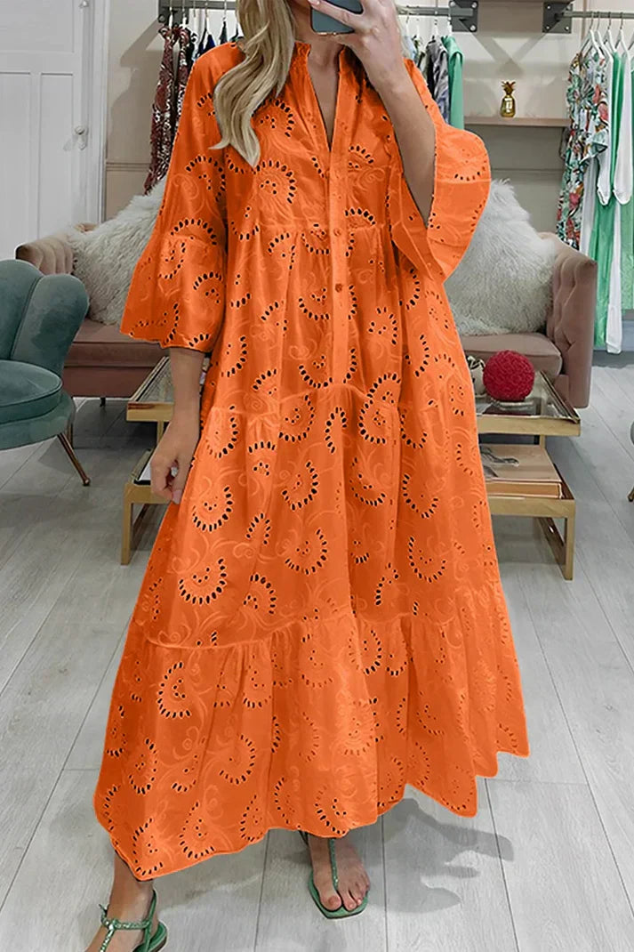 Aliams | Elegantes Kleid mit Lochstickerei