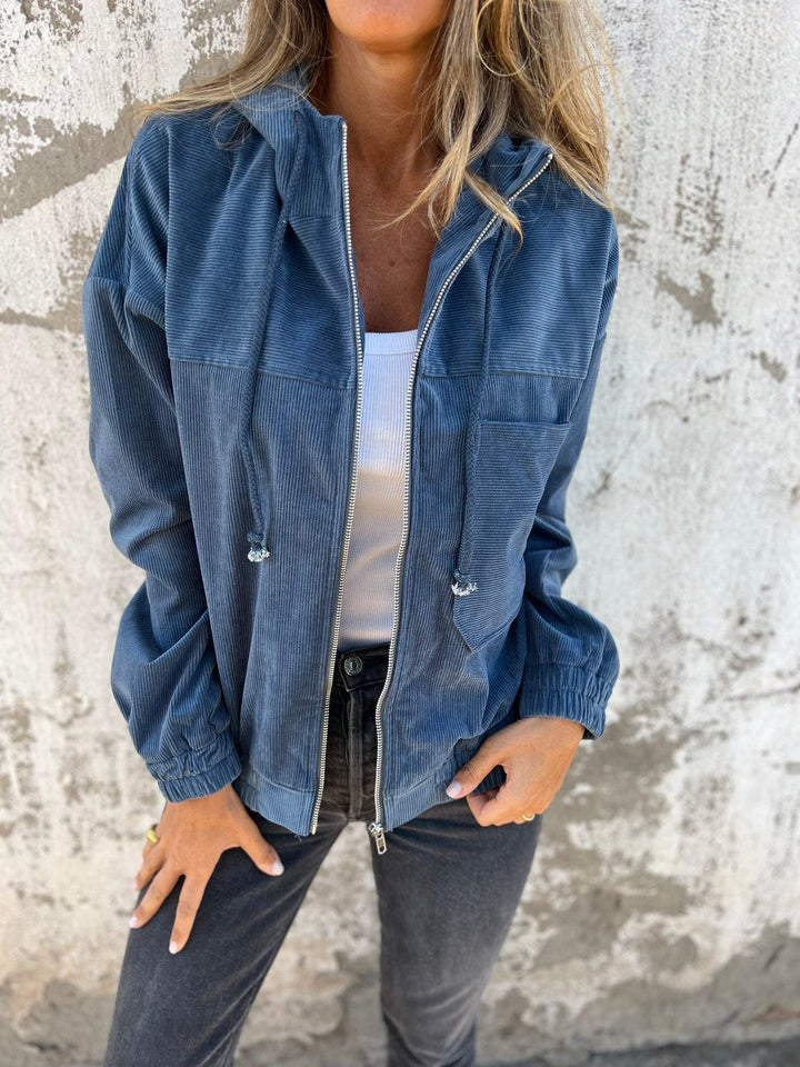 Freizeitjacke Mit Kapuze Und Reißverschluss