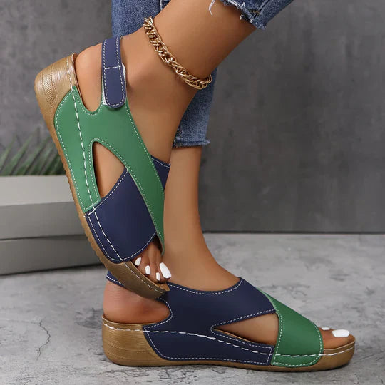 Aliams | Damenschuhe mit Kontrastierendem Keilabsatz