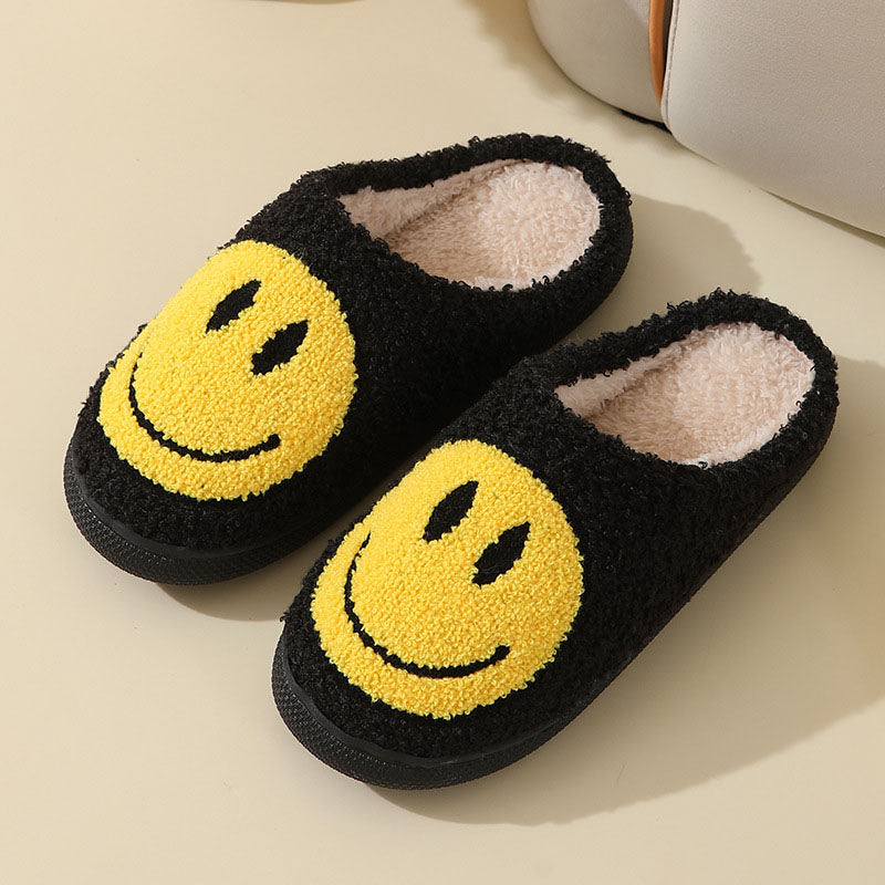 Aliams | Großes Smiley-Muster Pelzpantoffel