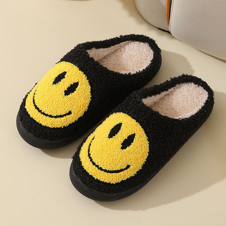 Aliams | Großes Smiley-Muster Pelzpantoffel