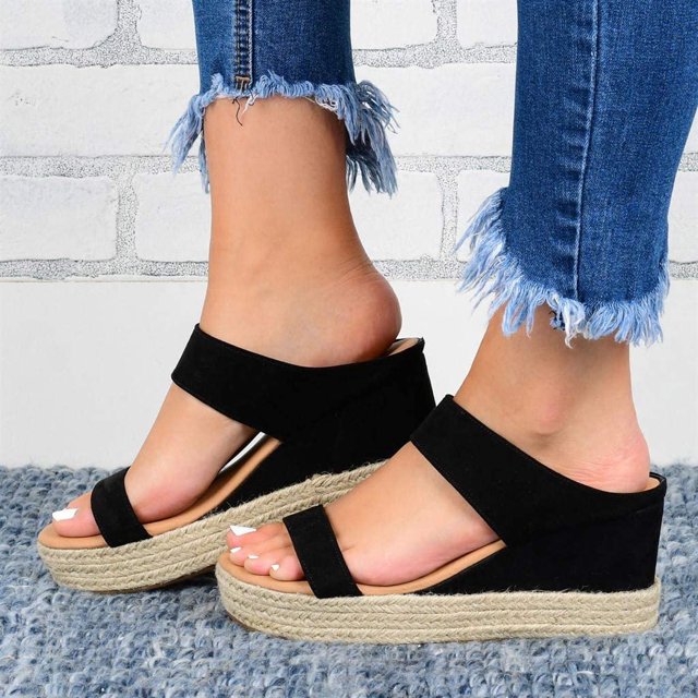 Damen Sommer-Sandalen Mit Dicker Sohle