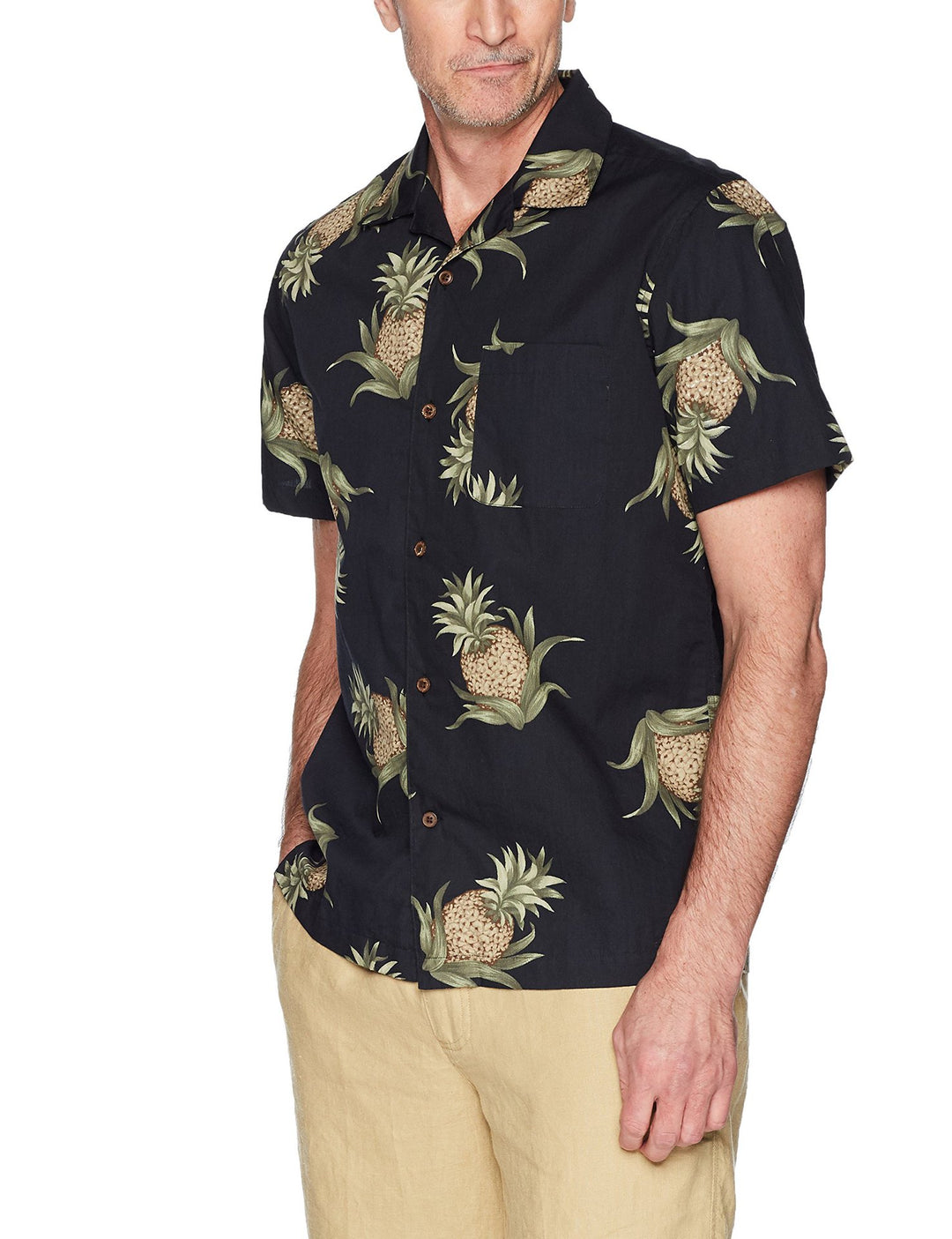 Herren Kurzarm-Hemd mit tropischem Muster und leichten Materialien Aliams