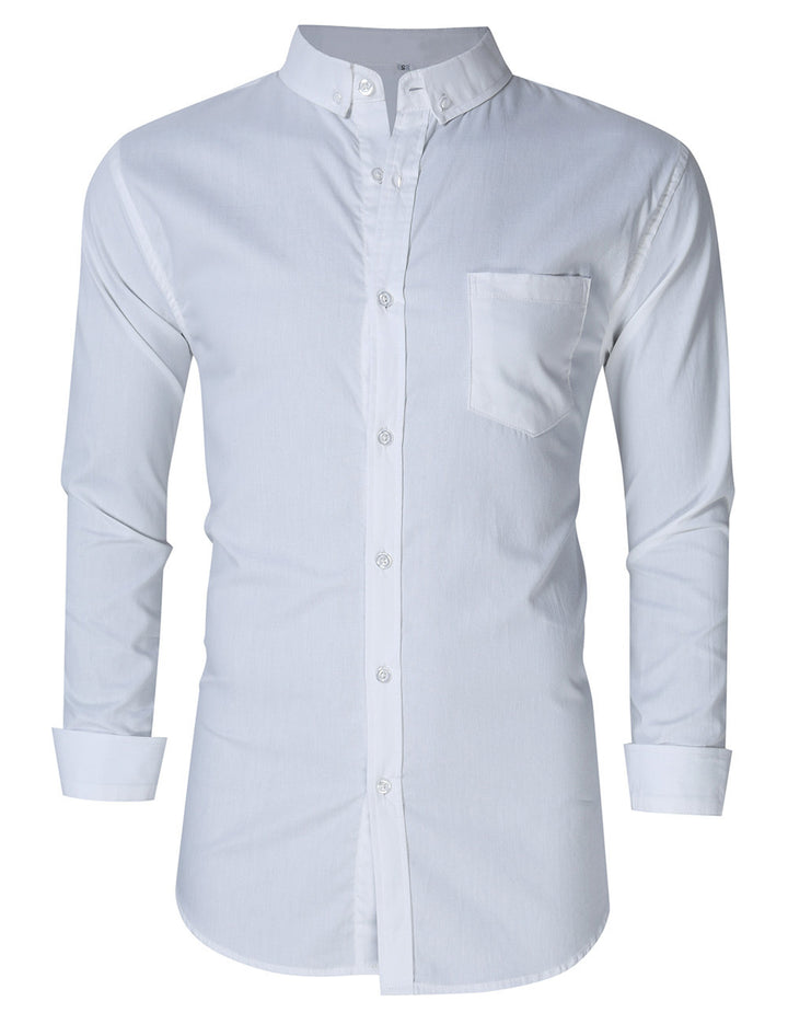 Herren Hemd mit klassischem Button-Down Kragen und Brusttasche Aliams