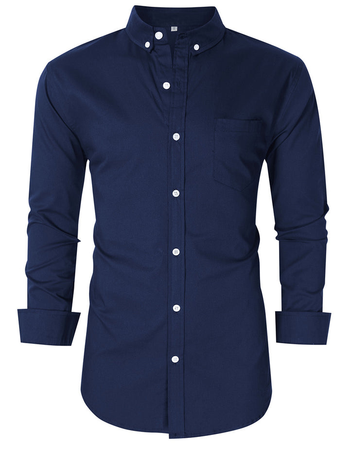 Herren Hemd mit klassischem Button-Down Kragen und Brusttasche Aliams