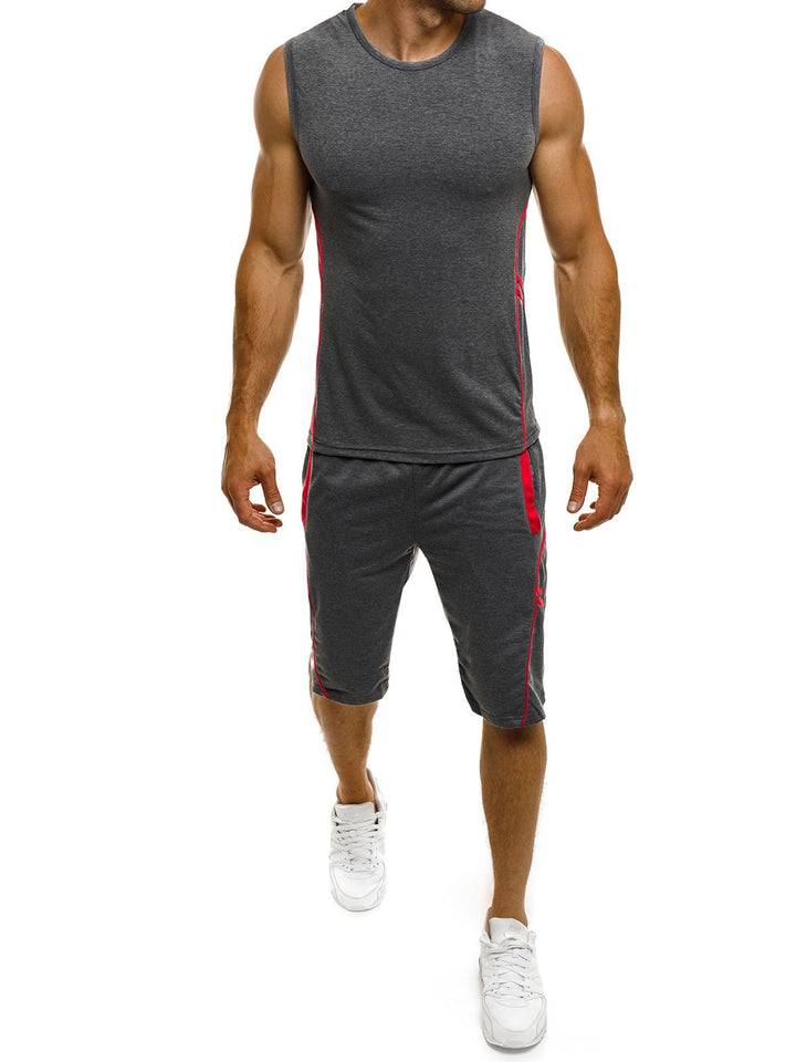 Herren Sportliches Tanktop und Shorts-Set mit reflektierenden Akzenten Aliams