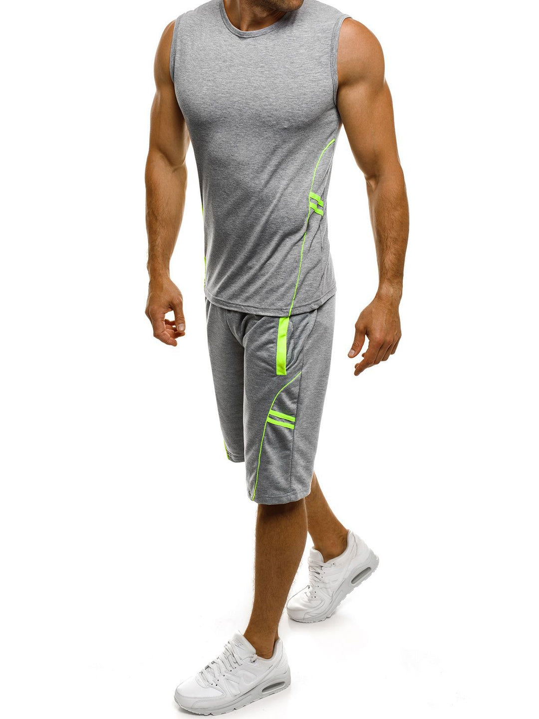 Herren Sportliches Tanktop und Shorts-Set mit reflektierenden Akzenten Aliams