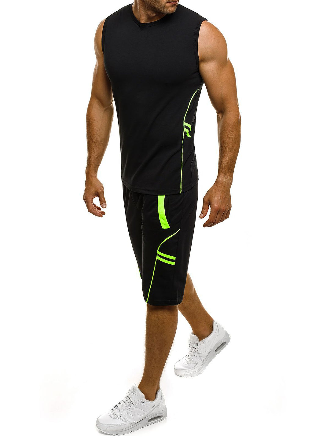 Herren Sportliches Tanktop und Shorts-Set mit reflektierenden Akzenten Aliams