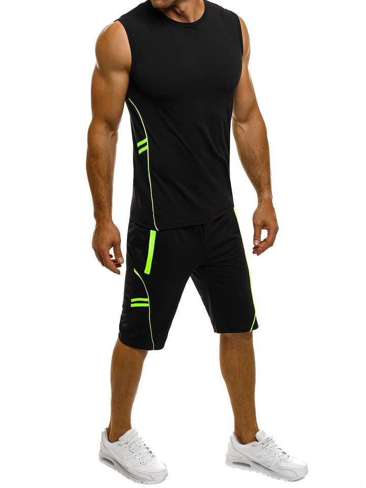 Herren Sportliches Tanktop und Shorts-Set mit reflektierenden Akzenten Aliams