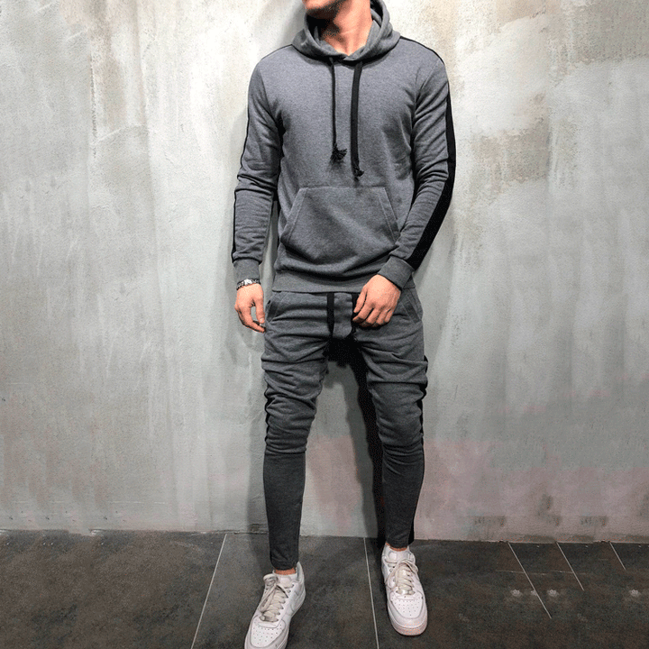 Herren Eleganter Kapuzenpullover mit passender Jogginghose Aliams