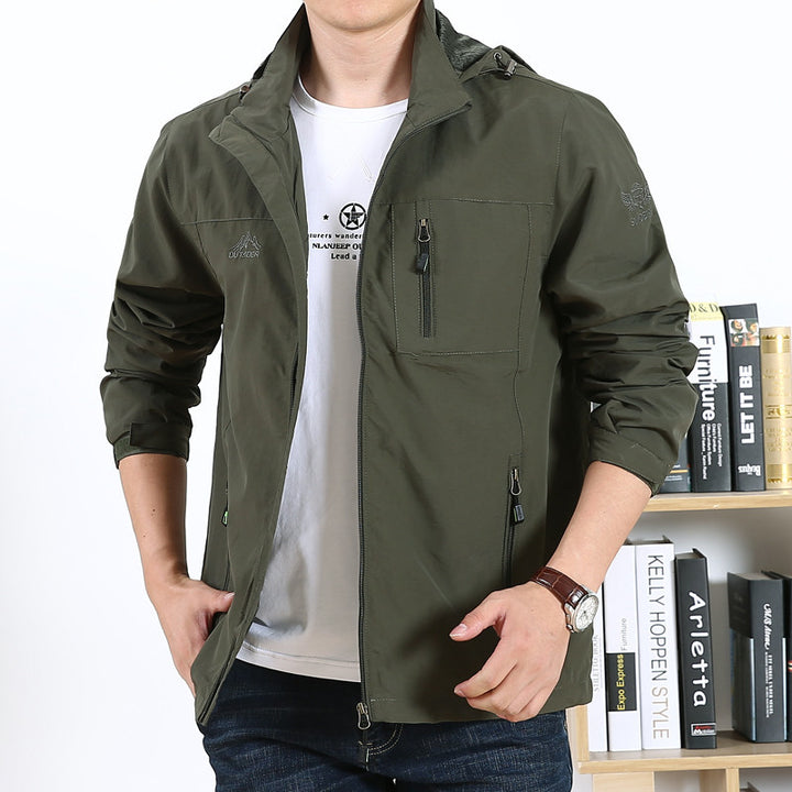 Herren funktionale Outdoor-Jacke mit praktischen Reißverschlusstaschen und atmungsaktivem Gewebe Aliams