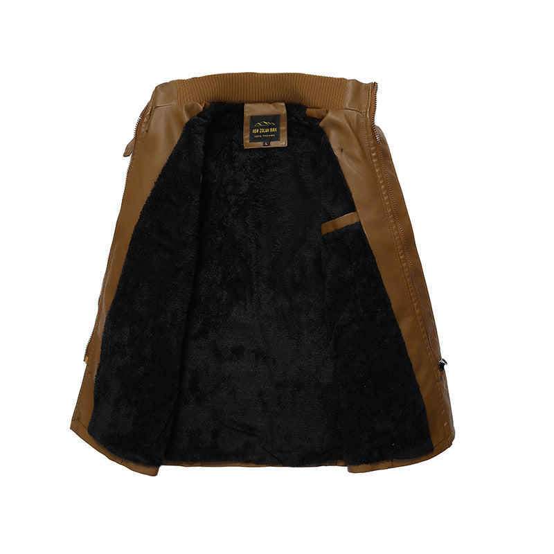 Herren Kunstlederjacke mit weichem Innenfutter Aliams