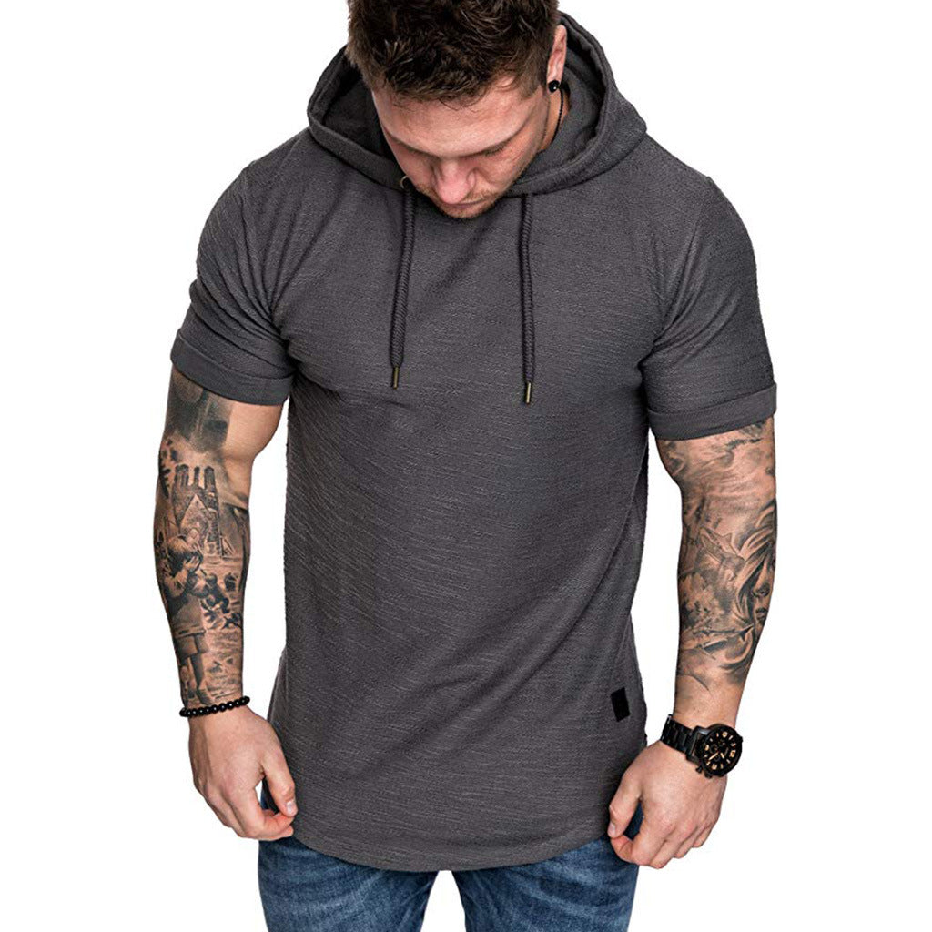 Herren Sportliches T-Shirt mit Kapuze und lässigem Schnitt Aliams
