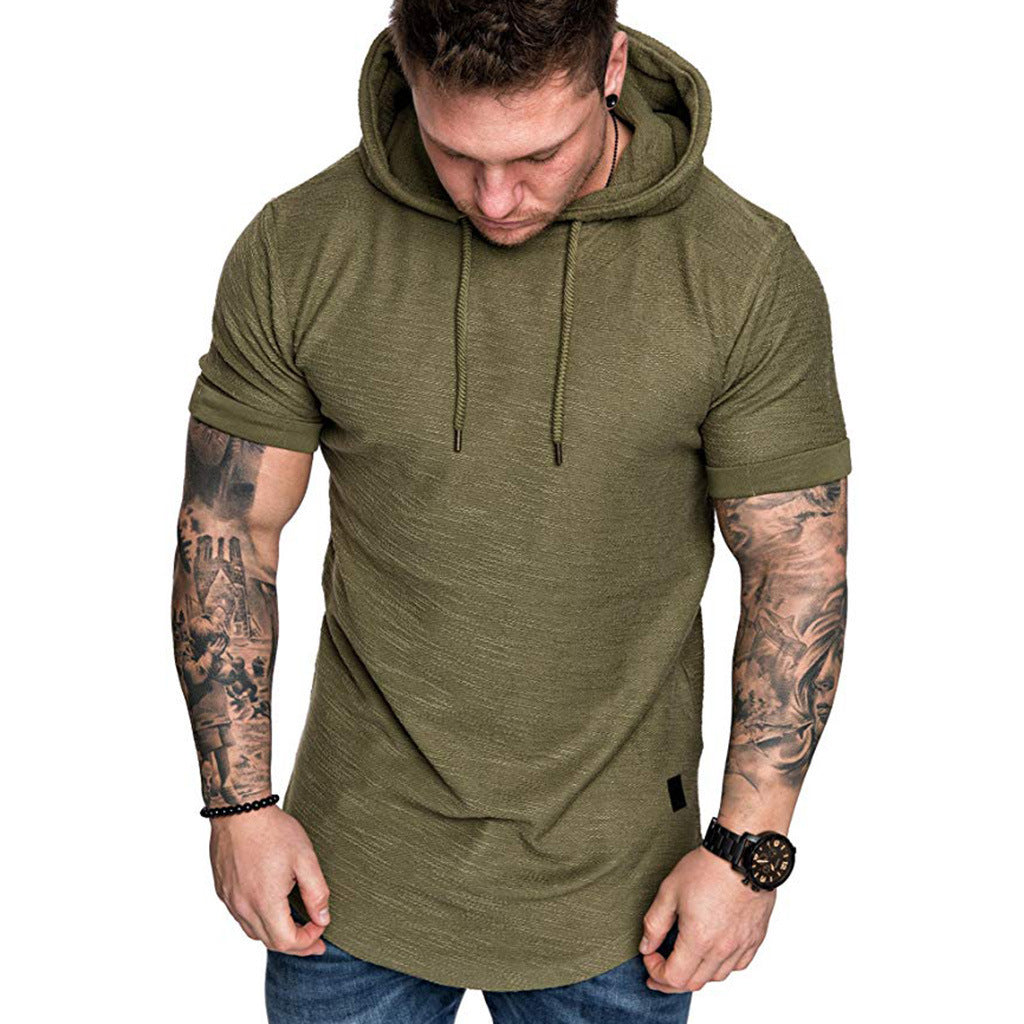 Herren Sportliches T-Shirt mit Kapuze und lässigem Schnitt Aliams