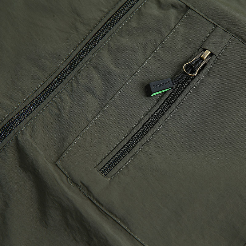 Herren funktionale Outdoor-Jacke mit praktischen Reißverschlusstaschen und atmungsaktivem Gewebe Aliams