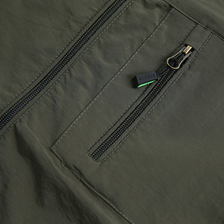 Herren funktionale Outdoor-Jacke mit praktischen Reißverschlusstaschen und atmungsaktivem Gewebe Aliams