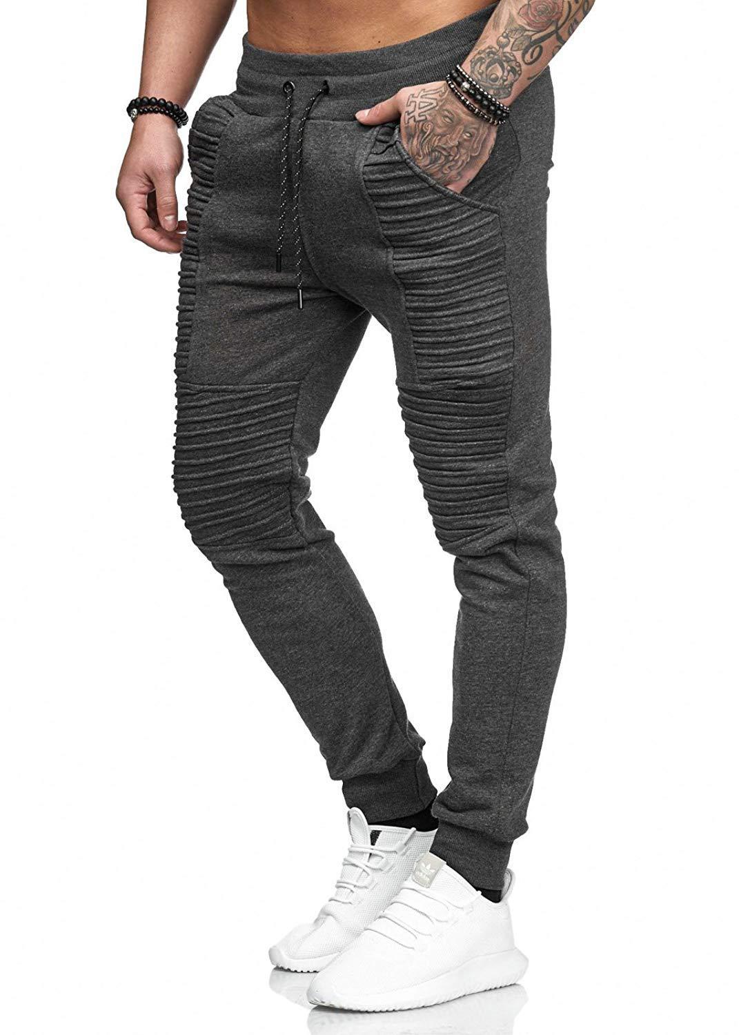 Herren sportliche Slim-Fit Jogginghose mit modischen Rippdetails Aliams