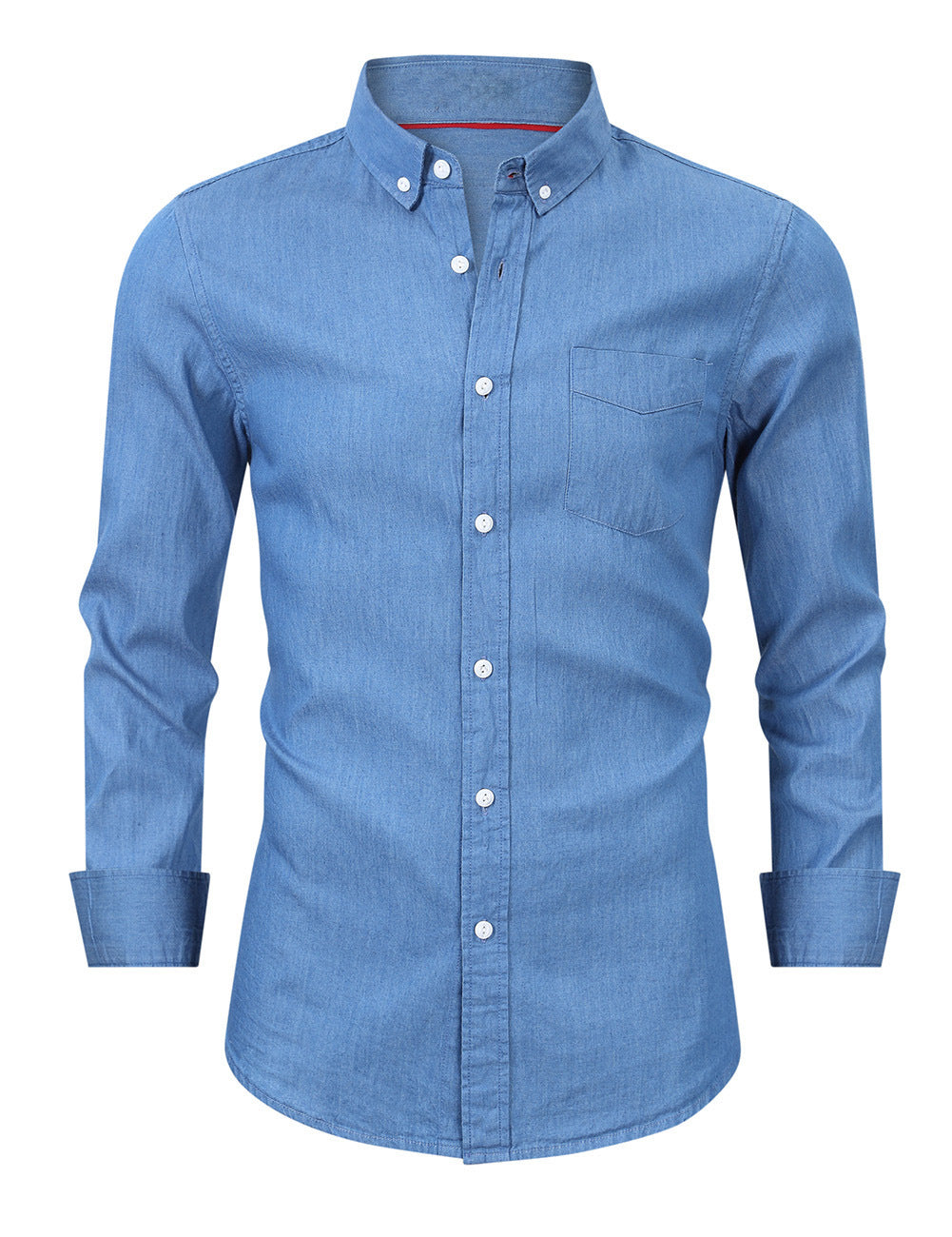 Herren Elegantes Denimhemd mit modischem Schnitt und praktischer Brusttasche Aliams