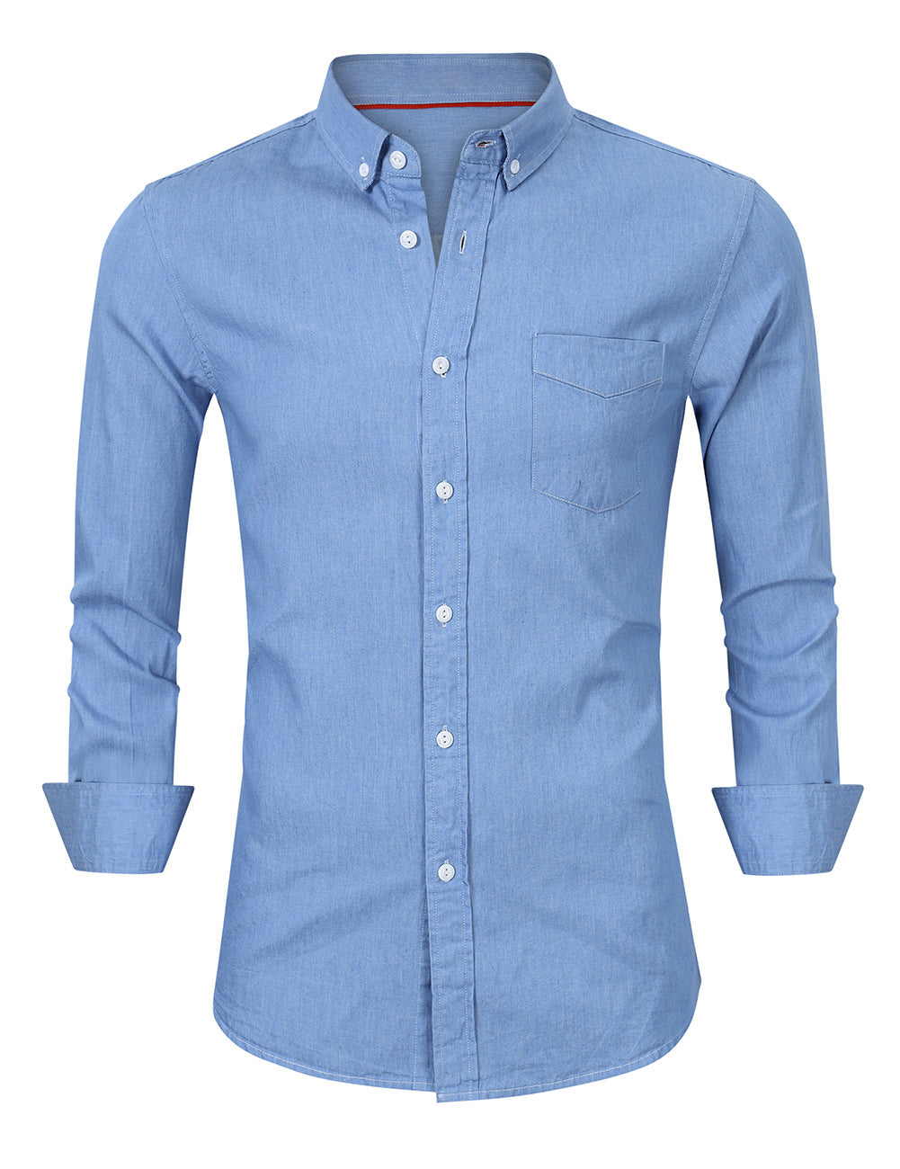 Herren Elegantes Denimhemd mit modischem Schnitt und praktischer Brusttasche Aliams