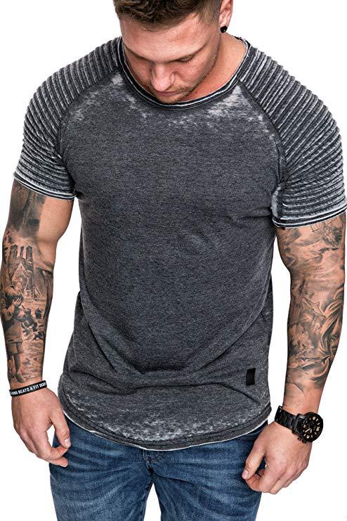 Herren Sportliches T-Shirt mit strukturiertem Schulterdesign Aliams