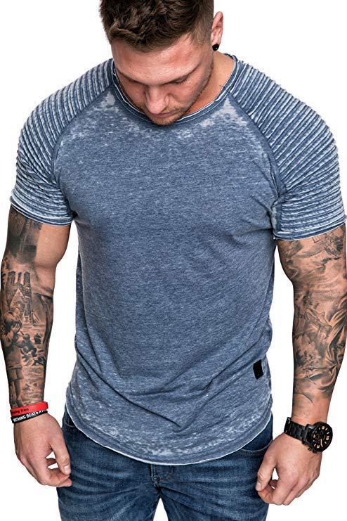 Herren Sportliches T-Shirt mit strukturiertem Schulterdesign Aliams