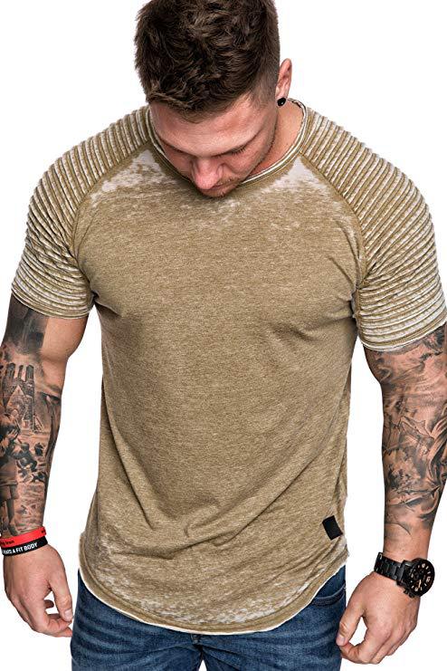 Herren Sportliches T-Shirt mit strukturiertem Schulterdesign Aliams