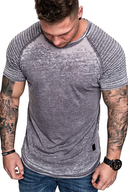Herren Sportliches T-Shirt mit strukturiertem Schulterdesign Aliams