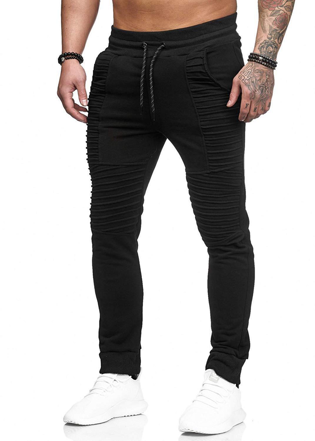 Herren sportliche Slim-Fit Jogginghose mit modischen Rippdetails Aliams