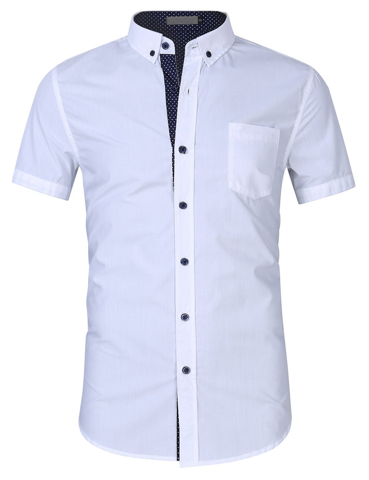 Herren sportliches Kurzarmhemd mit modernem Kragen Aliams