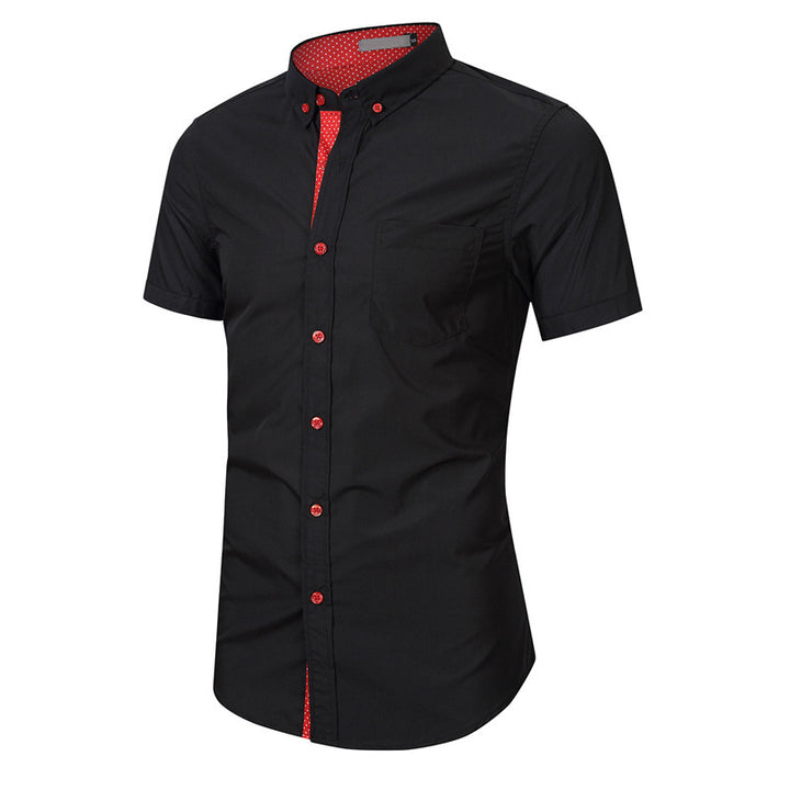 Herren sportliches Kurzarmhemd mit modernem Kragen Aliams