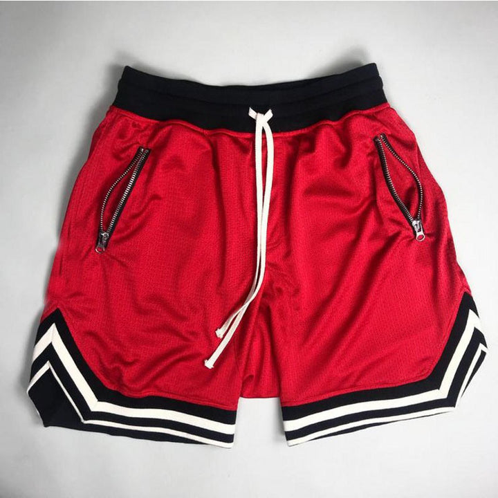 Herren Sportliche Basketball-Shorts mit atmungsaktivem Netzdesign und seitlichen Reißverschlusstaschen Aliams