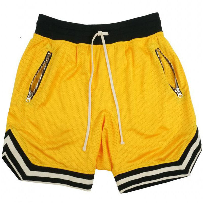 Herren Sportliche Basketball-Shorts mit atmungsaktivem Netzdesign und seitlichen Reißverschlusstaschen Aliams