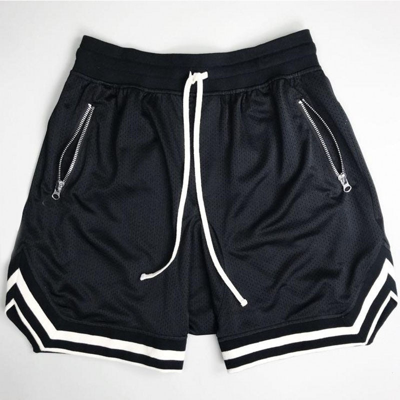 Herren Sportliche Basketball-Shorts mit atmungsaktivem Netzdesign und seitlichen Reißverschlusstaschen Aliams
