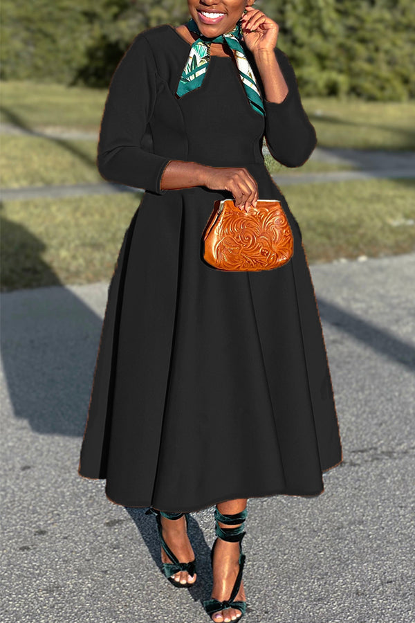 Aliams | 3/4-Ärmel Swing-Kleid