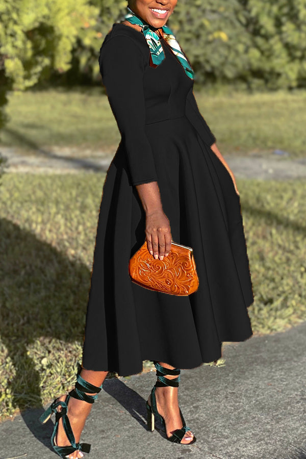 Aliams | 3/4-Ärmel Swing-Kleid