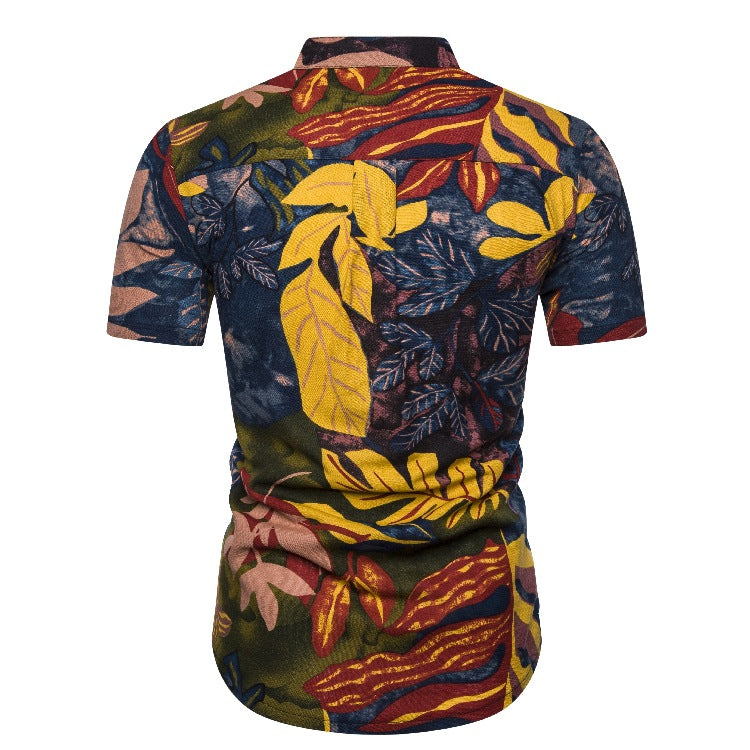 Herren Kurzarmhemd im tropischen Design Aliams