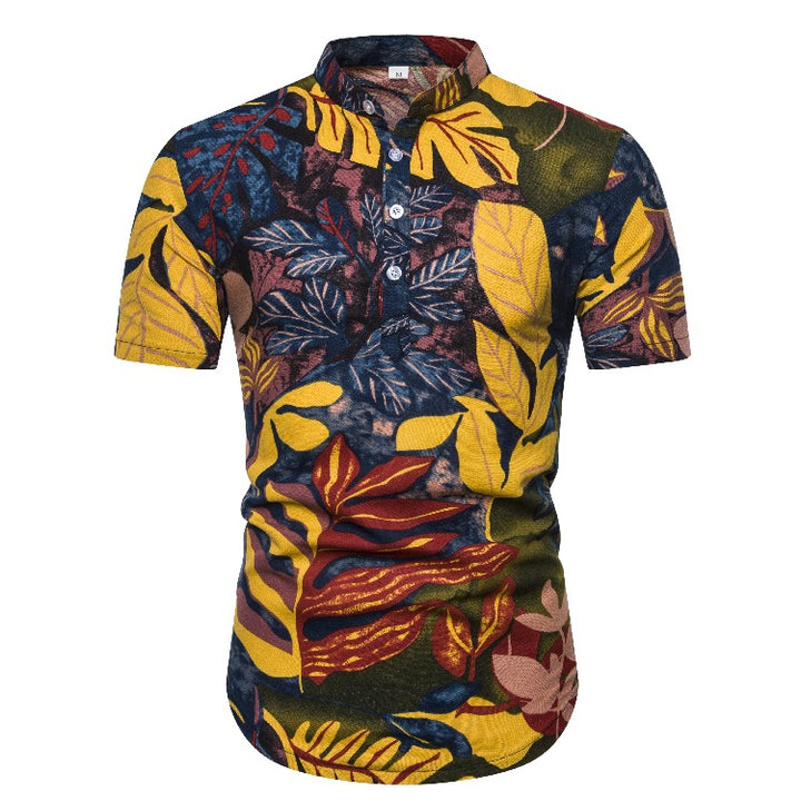 Herren Kurzarmhemd im tropischen Design Aliams