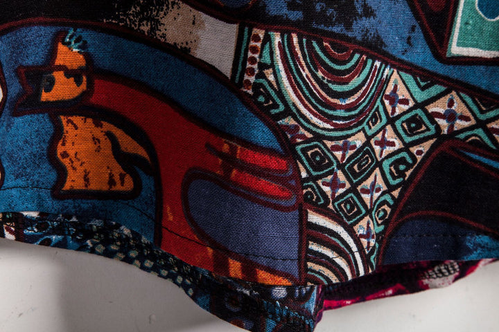 Herren Kurzarmhemd im kreativen Medley-Design mit Stehkragen und Knopfdetails Aliams