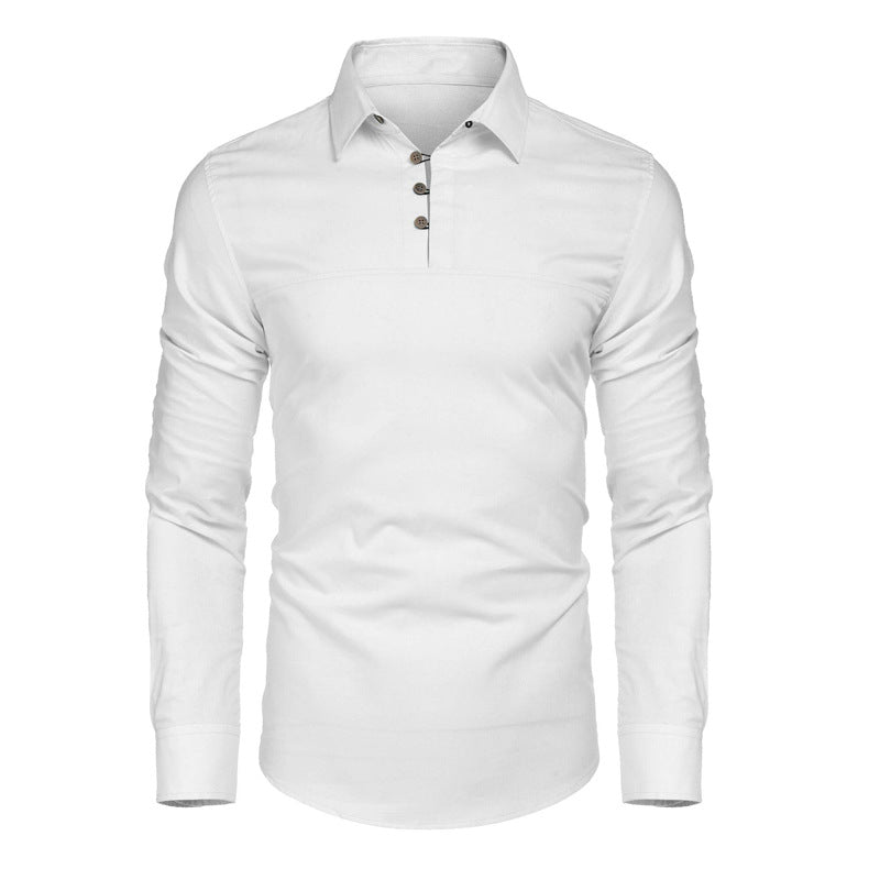 Herren elegantes Langarmhemd mit Knopfdetails Aliams