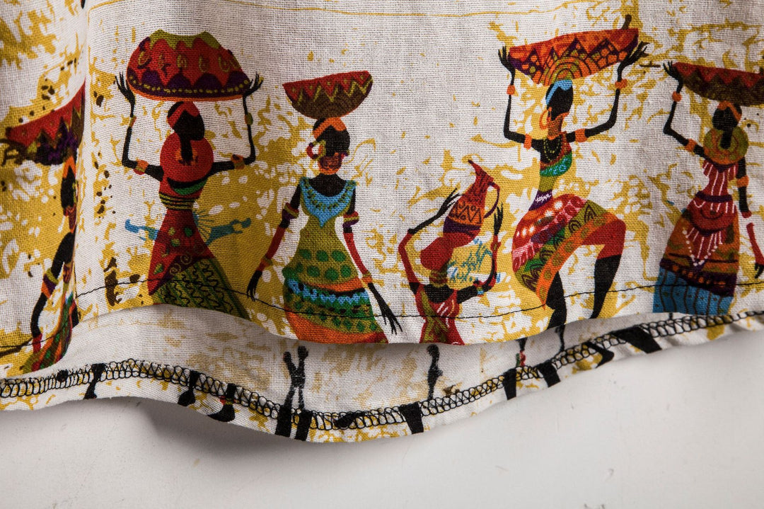 Herren Kurzarmhemd mit einzigartigem afrikanischem Druck und Stehkragen Aliams