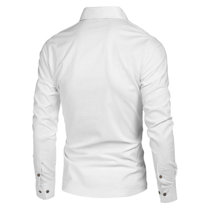 Herren elegantes Langarmhemd mit Knopfdetails Aliams
