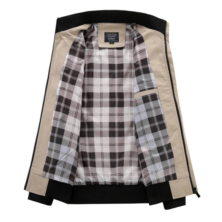 Herren modische Feldjacke mit praktischen Taschen und hohem Kragen Aliams