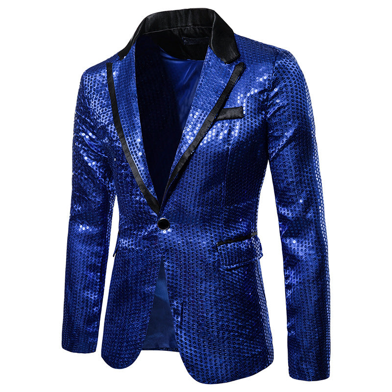 Herren eleganter Paillettenblazer mit modernem Schnitt und schimmerndem Finish Aliams
