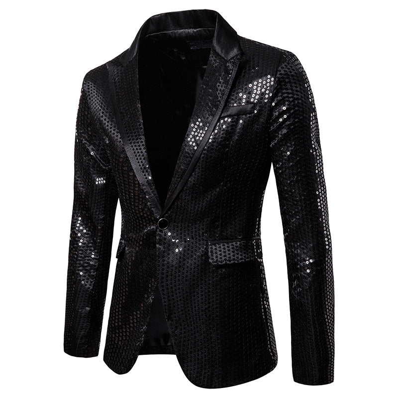Herren eleganter Paillettenblazer mit modernem Schnitt und schimmerndem Finish Aliams