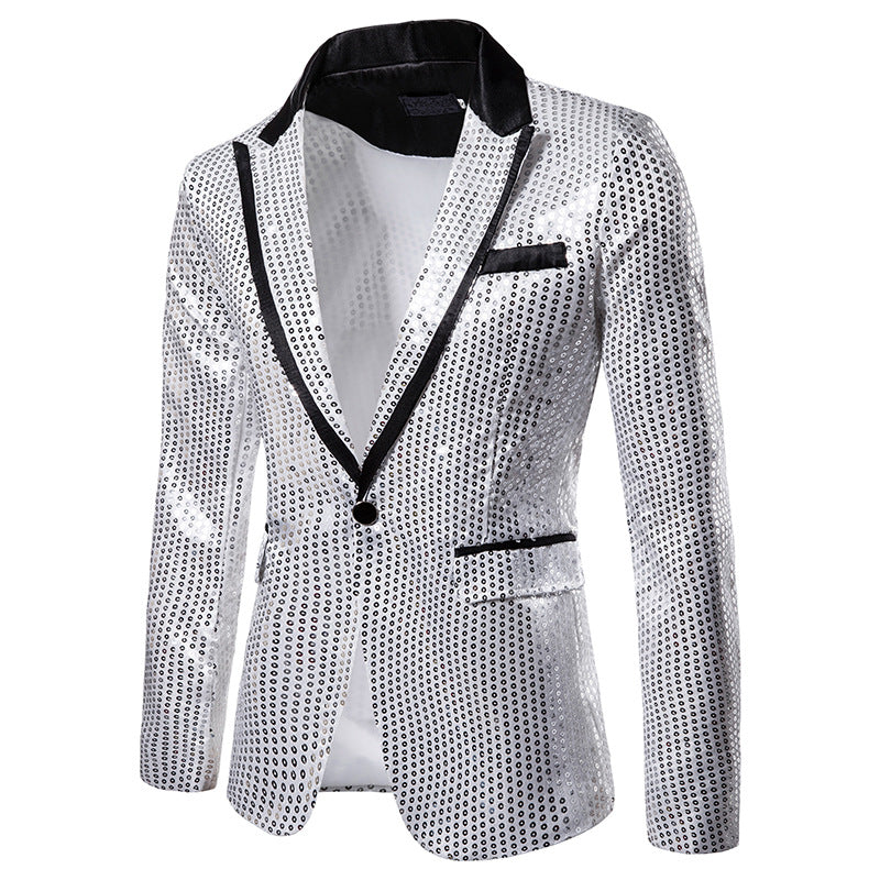 Herren eleganter Paillettenblazer mit modernem Schnitt und schimmerndem Finish Aliams