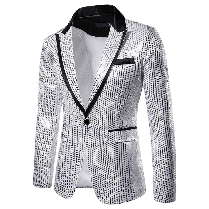 Herren eleganter Paillettenblazer mit modernem Schnitt und schimmerndem Finish Aliams