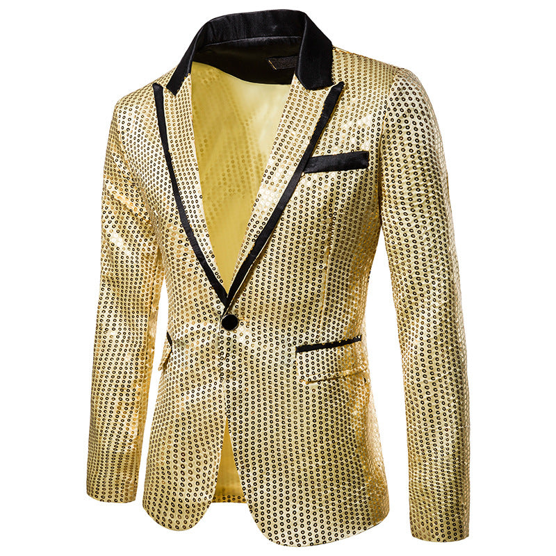 Herren eleganter Paillettenblazer mit modernem Schnitt und schimmerndem Finish Aliams