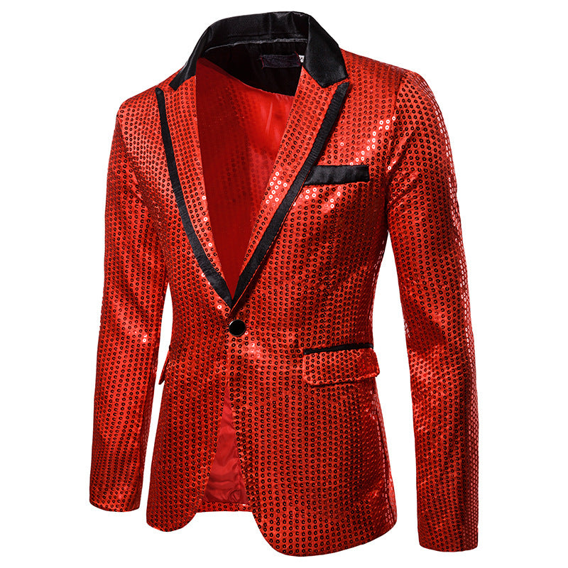 Herren eleganter Paillettenblazer mit modernem Schnitt und schimmerndem Finish Aliams