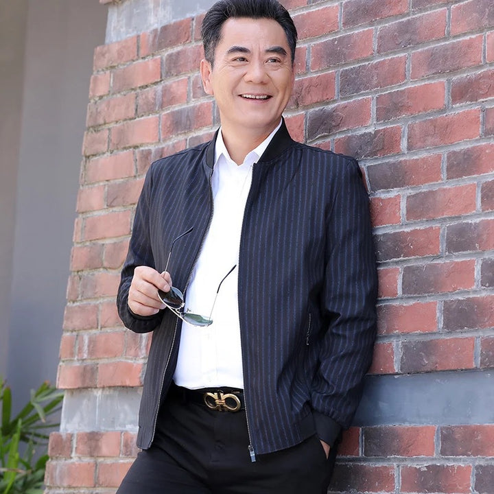 Herren stilvolle Freizeitjacke mit feinem Streifenmuster Aliams